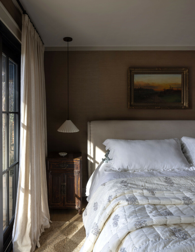High Desert Tumalo Ranch | Bend, Oregon | Bedroom | Pendant Lighting | Bedding | Cozy Living | Interior Designer