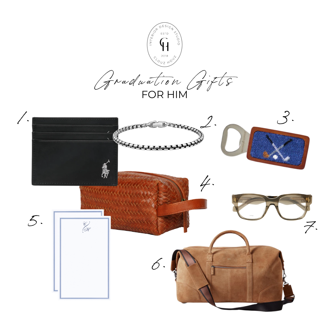 Sometimes guys are the hardest to shop for—especially at this milestone moment. I wanted to keep it cool, elevated, and actually useful. A card holder he won’t lose in a backpack. A silver bracelet that feels elevated without trying too hard. And this leather dopp kit? The kind of thing they never think to buy themselves but end up using forever.