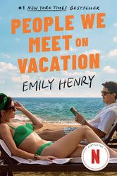 People We Meet on Vacation book cover image of two people lounging on the beach
